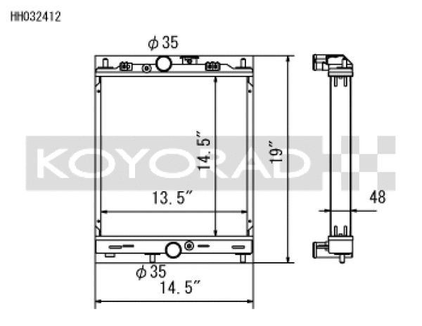Koyo Half-Size RACE Aluminum Radiator - 03-07 Mitsubishi Evolution 7/8/9 4G63 Turbo (MT)