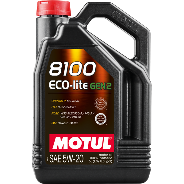 Motul 5L 8100 Eco-Lite Gen3 5W20 Full Synthetic Engine Oil