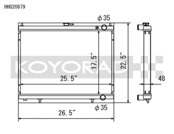 Koyo Aluminum Racing Radiator - 98-00 Nissan Skyline GT-R R34 RB26DETT Turbo