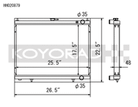 Koyo 1998-Aug 2000 Nissan Skyline GT-R R34 2.6L Turbo Radiator - view 2
