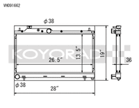 Koyo 08-15 Subaru WRX / STI 05-09 Subaru Legacy GT 2.5L (MT / w/ Filler Neck) Radiator - view 1