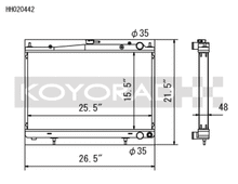Koyo 94-98 Nissan Skyline GT-R/GT-S 2.6L Turbo Radiator - view 2