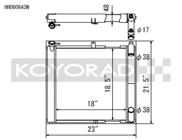 Koyo N-FLO Aluminum Racing Radiator - 89-92 Mazda RX-7 FC NA/Turbo (MT)