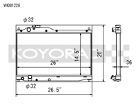 Koyo 00-09 Honda S2000 2.0/2.2L (MT) Radiator - view 1