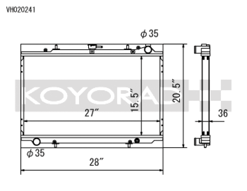 Koyo Aluminum Racing Radiator - 90-96 Nissan 300ZX Z32 3.0L Non-Turbo (MT)