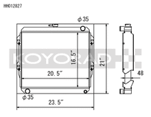 Koyo Toyota 84-95 Pickup 2WD/4WD/ 4Runner 2.4L I4 (22R/RE) MT Radiator *Will Not Fit 22RET* - view 2