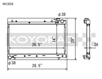Koyo 04-08 Subaru Forester XT 2.5L Turbo (MT) Radiator - view 1