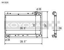 Koyo 04-08 Subaru Forester XT 2.5L Turbo (MT) Radiator - view 3