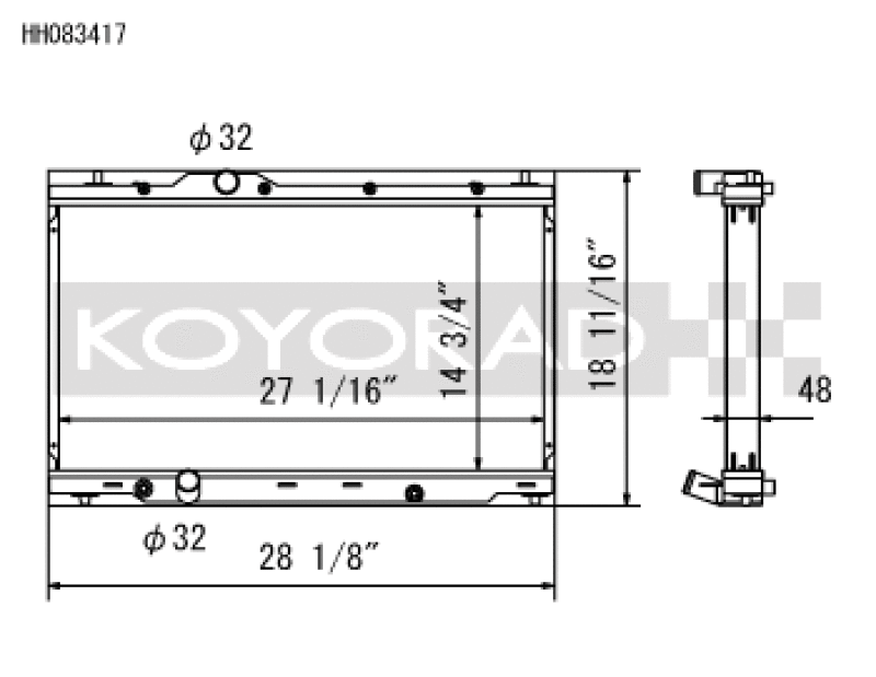 Koyo Aluminum Racing Radiator - 2017+ Honda Civic Type R FK8