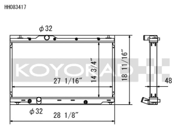 Koyo Aluminum Racing Radiator - 2017+ Honda Civic Type R FK8