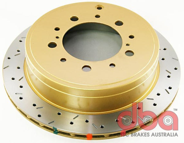 DBA 07+ Toyota LandCruiser 200 Series Rear Drilled and Slotted 4000 Series Rotor