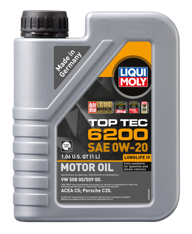 LIQUI MOLY 1L Top Tec 6200 Motor Oil 0W20