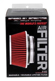 Spectre Adjustable Conical Air Filter 2-1/2in. Tall (Fits 3in. / 3-1/2in. / 4in. Tubes) - Red
