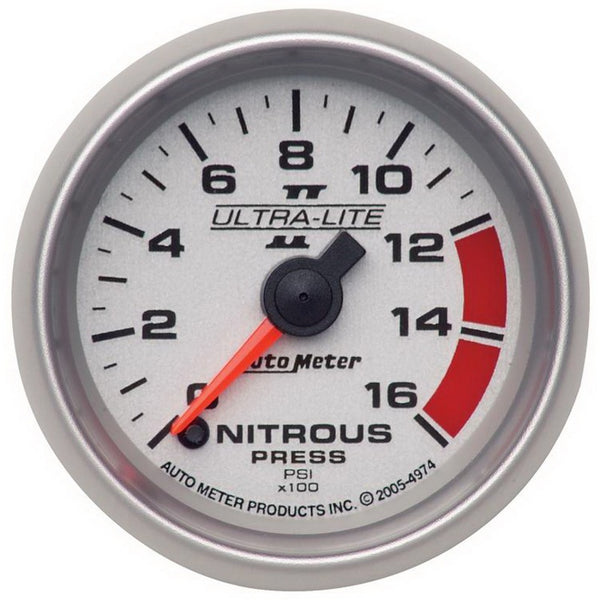 Autometer Ultra-Lite II 2 1/16in FSE 0 - 1600 PSI Nitrous Pressure Gauge