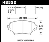 Hawk 2006-2006 Mazda MX-5 Miata Club Spec HPS 5.0 Front Brake Pads