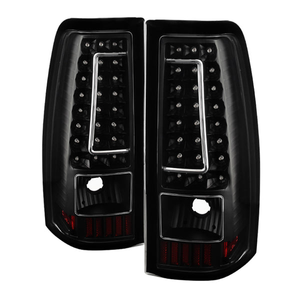 Xtune Chevy Silverado 1500-2500-3500 03-06 C-Shape LED Tail Lights Black ALT-ON-CS03-G2-LED-BK