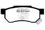EBC 92-94 Acura Integra 1.7 Vtec Redstuff Rear Brake Pads