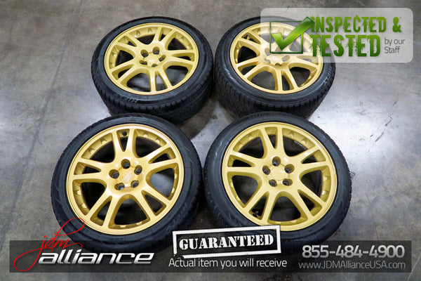 JDM Subaru Impreza WRX STi V7 5x100 17" Gold Wheels Rims - JDM Alliance LLC
