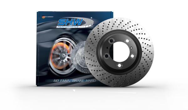 SHW 09-13 Porsche 911 Turbo w/Center Lock Whl w/o Ceramic Brake Right Rear Drilled-Dimpled MB Rotor