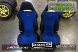 JDM 02-03 Subaru Impreza WRX STi V7 OEM Front & Rear Blue Suede Seats / Rails - JDM Alliance LLC