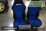 JDM 02-03 Subaru Impreza WRX STi V7 OEM Front & Rear Blue Suede Seats / Rails - JDM Alliance LLC