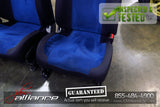 JDM 02-03 Subaru Impreza WRX STi V7 OEM Front & Rear Blue Suede Seats / Rails - JDM Alliance LLC