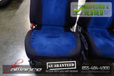 JDM 02-03 Subaru Impreza WRX STi V7 OEM Front & Rear Blue Suede Seats / Rails - JDM Alliance LLC