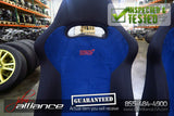 JDM 02-03 Subaru Impreza WRX STi V7 OEM Front & Rear Blue Suede Seats / Rails - JDM Alliance LLC