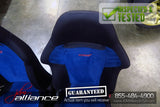 JDM 02-03 Subaru Impreza WRX STi V7 OEM Front & Rear Blue Suede Seats / Rails - JDM Alliance LLC